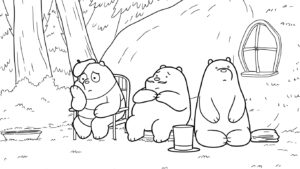 coloriage We Bare Bears à imprimer pour enfant de 8 ans