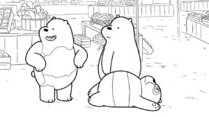 coloriage We Bare Bears pour enfant de 4 ans