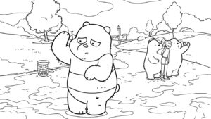 coloriage We Bare Bears et découpage à imprimer
