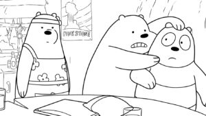 coloriage We Bare Bears à imprimer pour enfant de 8 ans