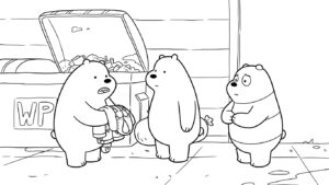 coloriage We Bare Bears à imprimer pour enfant de 3 ans