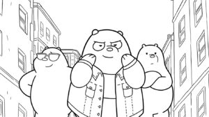 coloriage We Bare Bears pour enfant de 3 ans