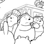 coloriage We Bare Bears et decoupage