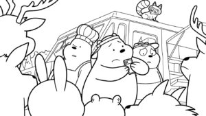 coloriage We Bare Bears et decoupage