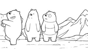 coloriage We Bare Bears a imprimer pour enfant de 4 ans