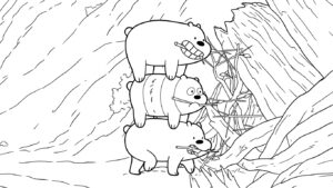 coloriage We Bare Bears à imprimer pour enfant de 7 ans