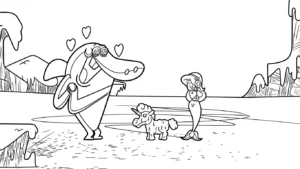 coloriage Zig e Sharko pour primaire
