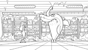 coloriage Zig e Sharko pour enfant à imprimer