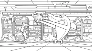 coloriage Zig e Sharko à imprimer pour enfant de 3 ans