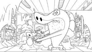 image pour coloriage Zig e Sharko enfant
