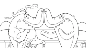 coloriage Zig e Sharko a imprimer