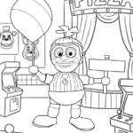 coloriage FNAF à imprimer kawaii