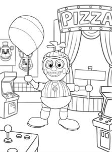 coloriage FNAF à imprimer kawaii