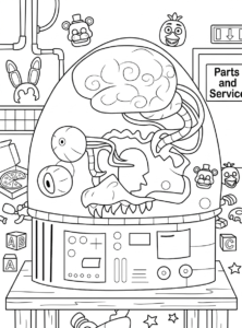 coloriage FNAF a imprimer pour enfant de 4 ans