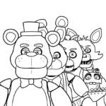 coloriage FNAF a imprimer pour enfant de 4 ans