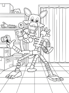 coloriage FNAF à imprimer pour enfant de 8 ans