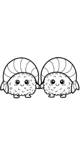 coloriage Kawaii Sushi update gratuit