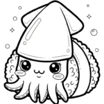 coloriage Kawaii Sushi update pour enfants