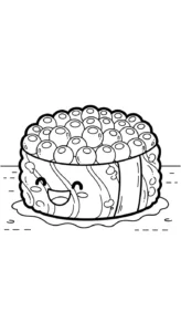 coloriage Kawaii Sushi update a imprimer gratuitement