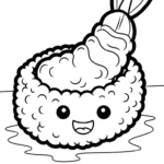 coloriage Kawaii Sushi update à imprimer pour enfant de 12 ans
