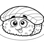 coloriage Kawaii Sushi update d