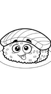 coloriage Kawaii Sushi update d