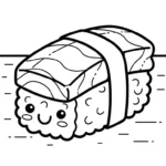coloriage Kawaii Sushi update pour enfant de 2 ans