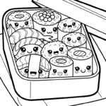 coloriage Kawaii Sushi update et dessins