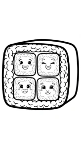 imprimer coloriage Kawaii Sushi update