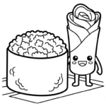 coloriage Kawaii Sushi update gratuit pour enfants