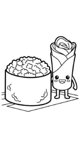coloriage Kawaii Sushi update gratuit pour enfants