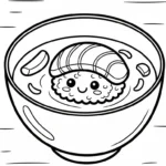 coloriage Kawaii Sushi update à imprimer gratuitement