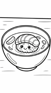 coloriage Kawaii Sushi update à imprimer gratuitement