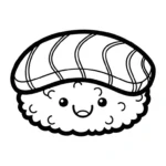 coloriage Kawaii Sushi update à imprimer pdf gratuit