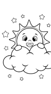 coloriage Nuage updated à imprimer pour enfant de 9 ans