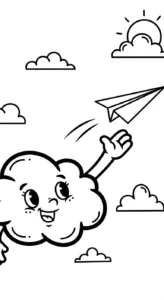 coloriage Nuage updated et decoupage a imprimer gratuit